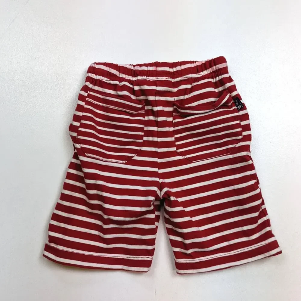 Jojo Maman Bebe Shorts Boy Sz 18-24m Red Stripe Cargo Long Bermuda Casual Basic